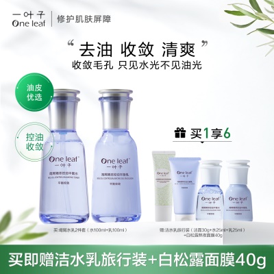 水100ml+乳100ml+赠:洁水乳旅行装+面膜40g