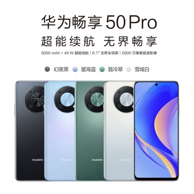 华为畅享 50 Pro 5000mAh大电池超能续航 6.7英寸无界全视屏 5000万像素超清影像 256G