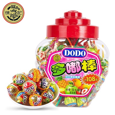 徐福记多嘟棒棒糖网红桶装喜糖散装发批硬糖创意儿童...