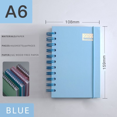 A6蓝色 （英文烫印线圈本）