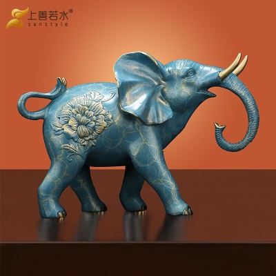 大号富贵吉祥富贵象(蓝金色)