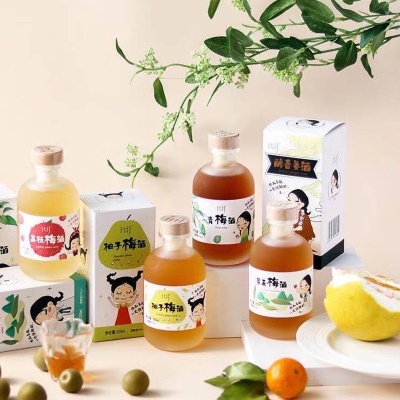 十七月 柚子梅子酒果酒女士低度甜酒青梅酒水果酒瓶...