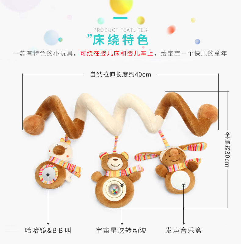 商品详情图_高品质熊兔鸟床绕音乐发声床铃玩具婴儿毛绒床挂车挂