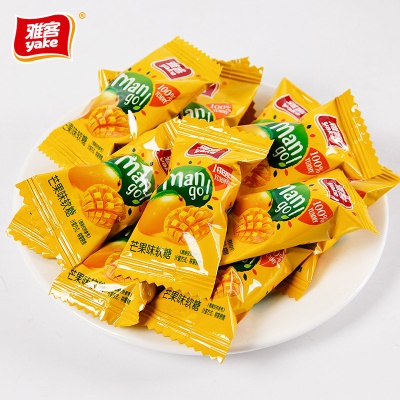 雅客玉米芒果味软糖500g袋装粟米烧婚庆喜糖休闲...