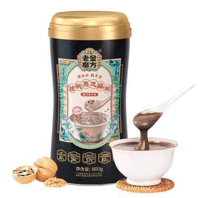 【冲泡*黑芝麻核桃糊600g】
