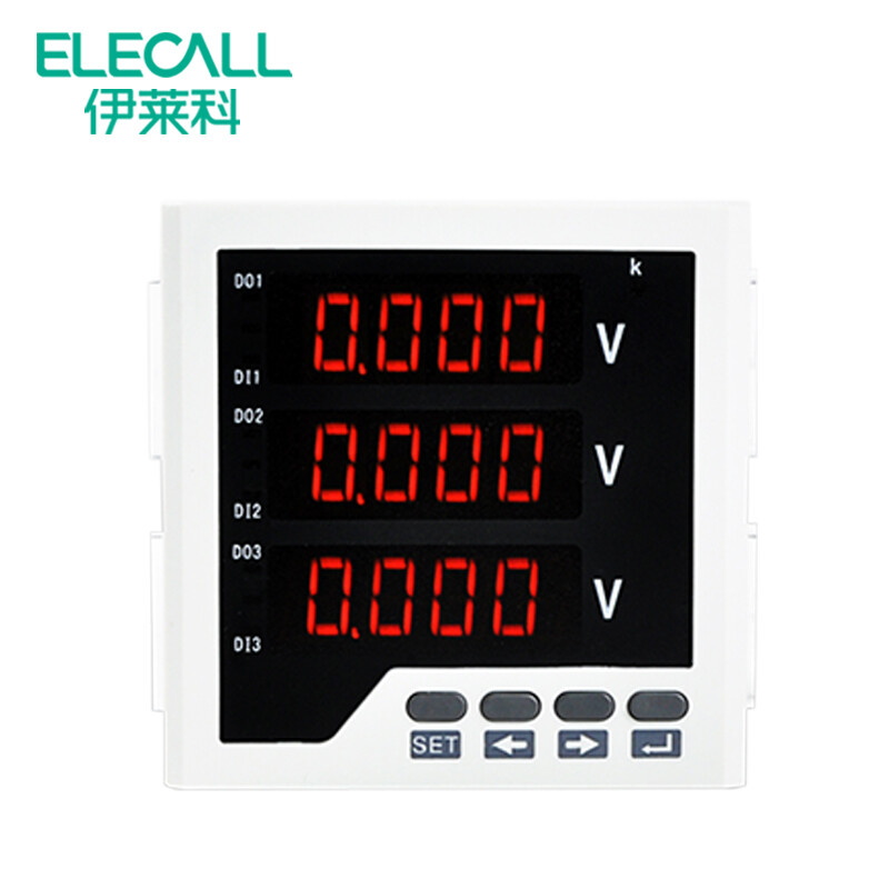 伊莱科（ELECALL） 三相数显电压表 交流电压表 数字智能电表 96*96 ELE-3AV33