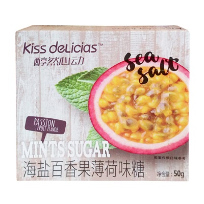 海盐百香果味薄荷糖50g/盒