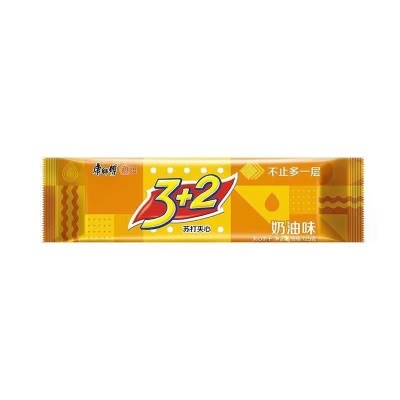 3+2苏打夹心饼干125g奶油味