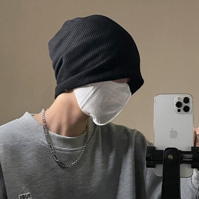 堆堆帽子男冬冷帽女包头巾男潮套头帽韩版百搭针织帽... 
