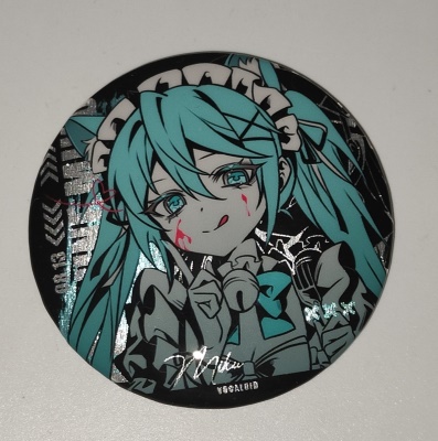 miku女仆初音未来拉丝银葱吧唧58mm【1个】