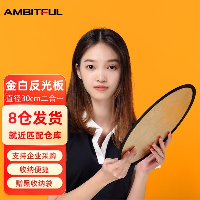 金白2合1反光板30CM【黑袋】